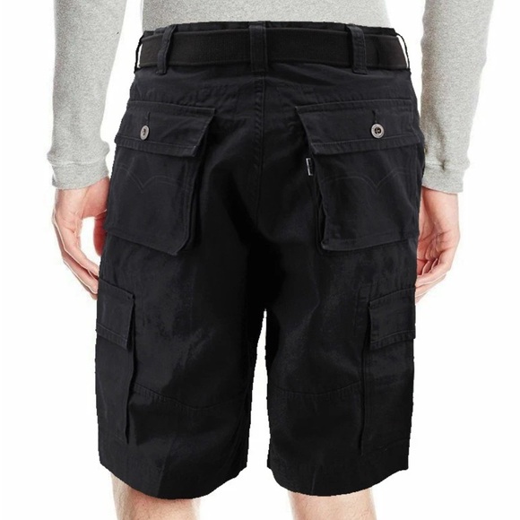Levi's Men's Premium Cotton Cargo Shorts Relaxed Fit Black Size 36 - Picture 1 of 6